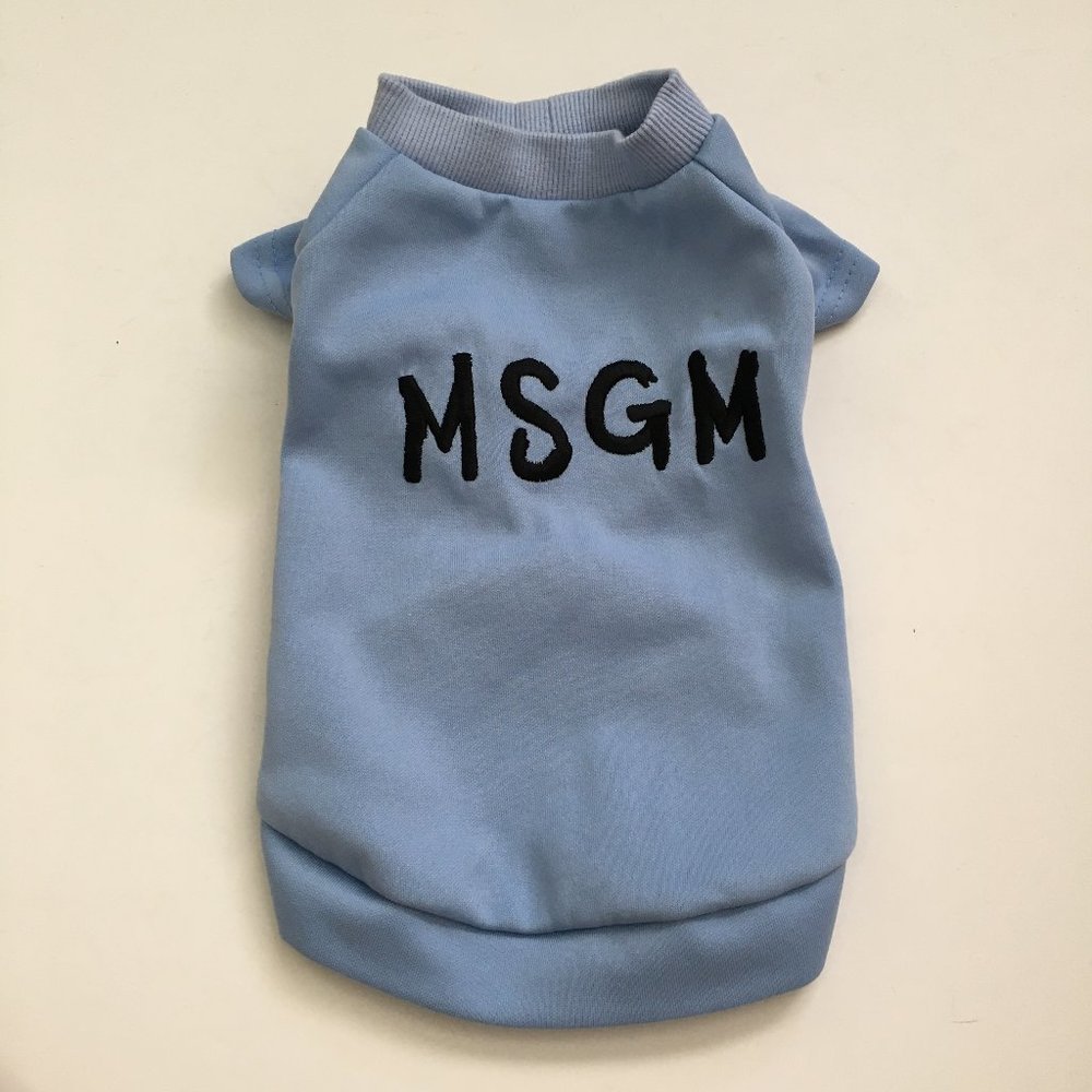 Dog Clothes Light Blue Sweat Shirt Size Medium  Super cute!